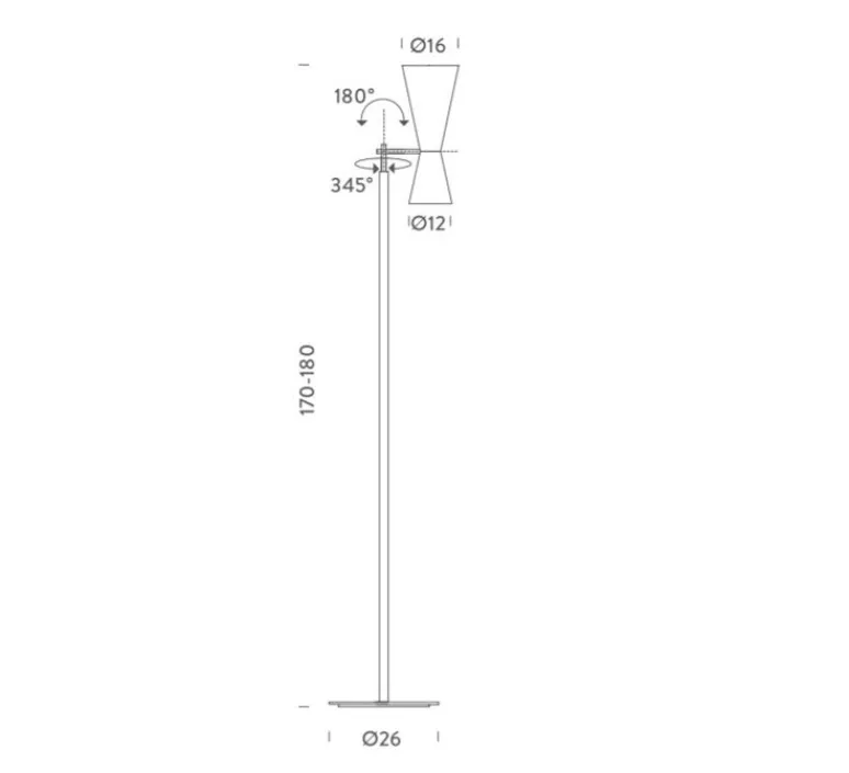 Lampadaire*Nemo Lighting Lampadaire, Parliament, , Ø26cm, H180cm - gris, blanc