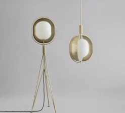 Lampadaire*101 Copenhagen Lampadaire, Pearl, , Ø35cm, H140cm - laiton