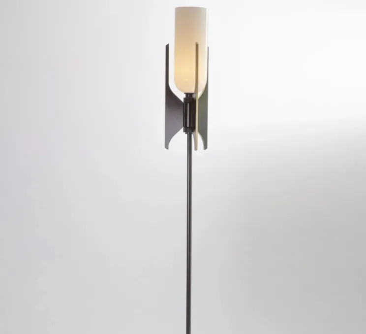Lampadaire, Pennon, bronze, blanc, Ø38cm, H141cm - Bert Frank
