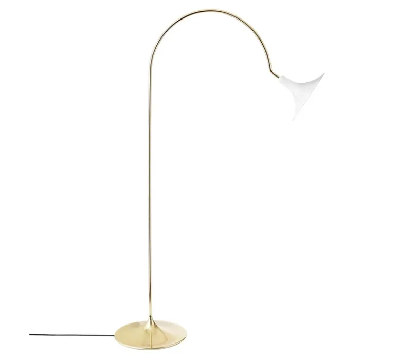 Lampadaire*Nuura Lampadaire, Petalii, , L105cm, H170cm - blanc, laiton poli