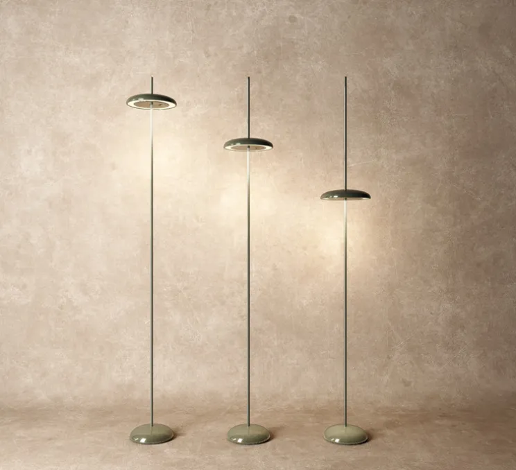 Lampadaire, Porte, gris ciment, IP43, LED, dim, 2300-2700-3000K, 400 lm, Ø16cm, H115cm - Nexia