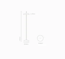 Lampadaire, Porte, gris ciment, IP43, LED, dim, 2300-2700-3000K, 400 lm, Ø16cm, H115cm - Nexia