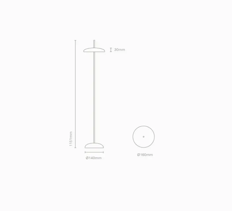 Lampadaire, Porte, gris ciment, IP43, LED, dim, 2300-2700-3000K, 400 lm, Ø16cm, H115cm - Nexia