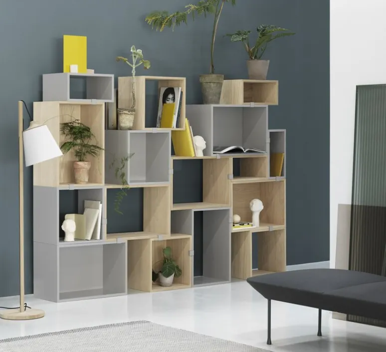 Lampadaire*Muuto Lampadaire, Pull, , H150cm, Ø31,5cm - blanc, chêne