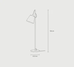 Lampadaire*Muuto Lampadaire, Pull, , H150cm, Ø31,5cm - blanc, chêne