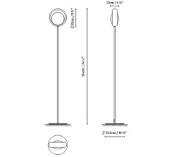 Lampadaire, Ring F, or mat, Ø27,5cm, H164cm - B.lux