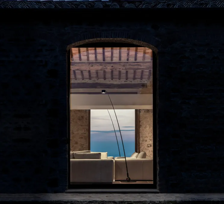 Lampadaire, Sampei 290, noir mat, LED, 2700K, 1808lm, L45cm, H265cm - Davide Groppi