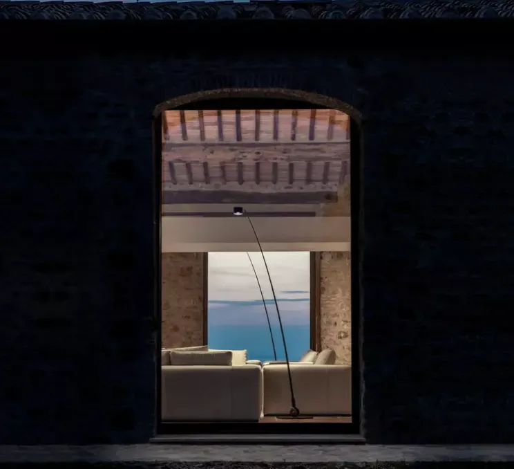 Lampadaire, Sampei 440, noir mat, LED, 2700K, 1832lm, dim, IP20, Ø230cm, H390cm - Davide Groppi