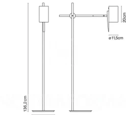 Lampadaire*Marset Lampadaire, Scantling, , H136,2cm - noir