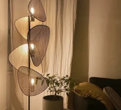 Lampadaire, Screen, Cannage naturel, L50cm, H179cm - MARKET SET