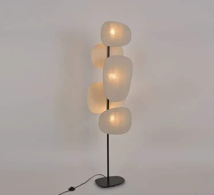 Lampadaire, Screen 70's 3L, lin bouleau, L48cm, H174cm - Market Set