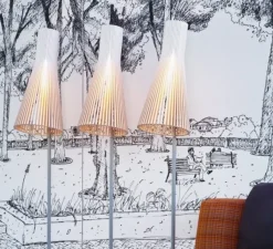 Lampadaire*Secto Design Lampadaire, Secto 4210, , LED, L30cm, H175cm - bois, blanc