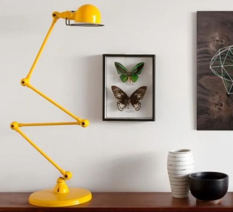 Lampadaire*Jieldé Lampadaire, Signal 4 bras, , Ø24,5cm, H120cm - Jielde moutarde
