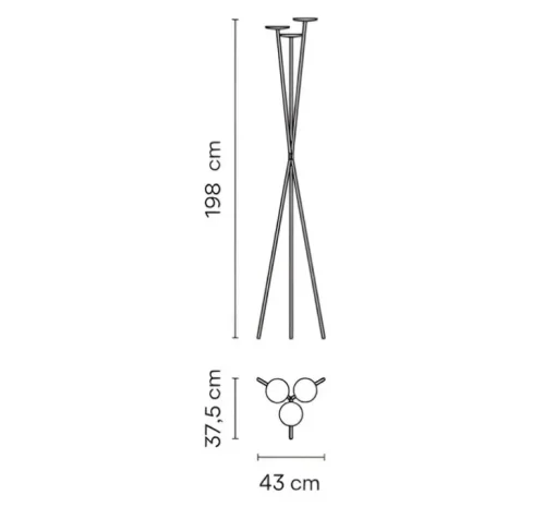 Lampadaire, Skan, terracotta, LED, dim, 3000K, 2679 lm, L43cm, H198cm-Vibia