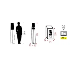 Lampadaire, Slimsophie, jaune, H176cm - Fraumaier
