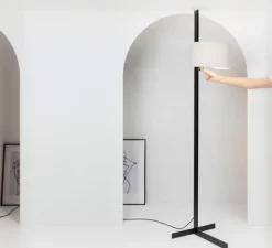 Lampadaire*Faro Lampadaire, Stand Up, , Ø40cm, H175cm - noir, gris