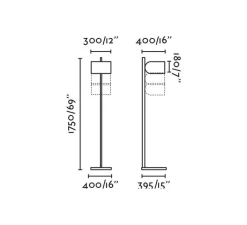 Lampadaire*Faro Lampadaire, Stand Up, , Ø40cm, H175cm - noir, gris