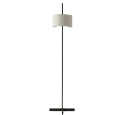 Lampadaire, Stand Up, noir, lin naturel, Ø40cm, H175cm - Faro
