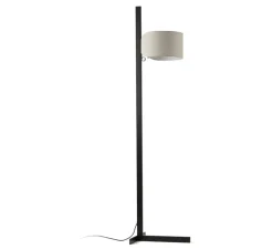 Lampadaire, Stand Up, noir, lin naturel, Ø40cm, H175cm - Faro