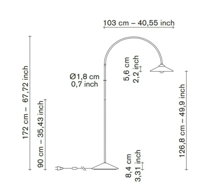 Lampadaire, Standing Lamp marble N°2, rouge foncé, L34cm, H172cm - Valerie_Objects