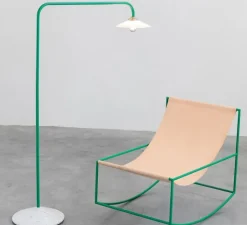 Lampadaire*Valerie_Objects Lampadaire, Standing Lamp marble N°1, , L34cm, H141cm - vert