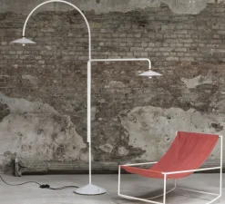 Lampadaire*Valerie_Objects Lampadaire, Standing Lamp marble N°3, , L34cm, H200cm - blanc
