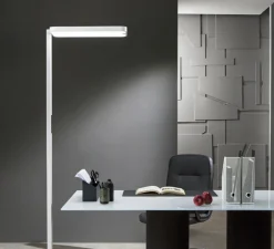 Lampadaire*Nedgis Lampadaire, Stewart, , LED, dim, 5000K, 5756 + 5635 lm, L60cm, H199,5cm - blanc