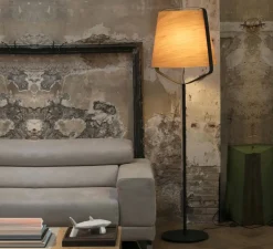 Lampadaire*Faro Lampadaire, STOOD, , LED, Ø51cm, H182cm - bois, noir