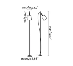 Lampadaire*Faro Lampadaire, Studio, , Ø22cm, H132,5cm - noir