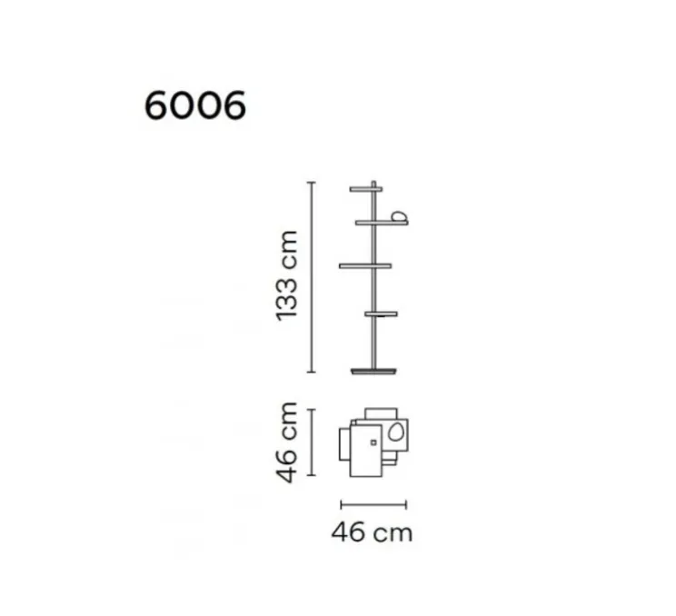 Lampadaire, Suite 6006, marron, LED, dim, 2700K, 1545 lm, L46cm, H133cm - Vibia