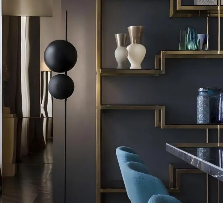 Lampadaire, SUPERLUNA 397, noir, LED, 3000K, 1530lm, Ø28cm, H175cm - OLUCE