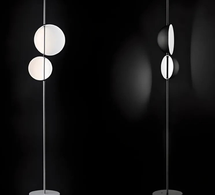 Lampadaire, SUPERLUNA 397, noir, LED, 3000K, 1530lm, Ø28cm, H175cm - OLUCE