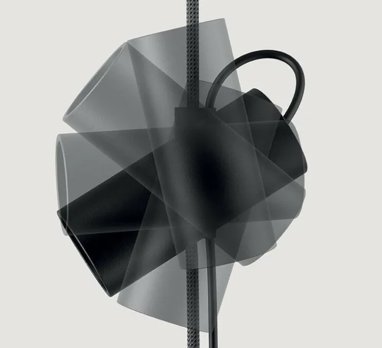 Lampadaire suspendu, Cima, noir, or mat, Ø6cm, H34cm - Lodes