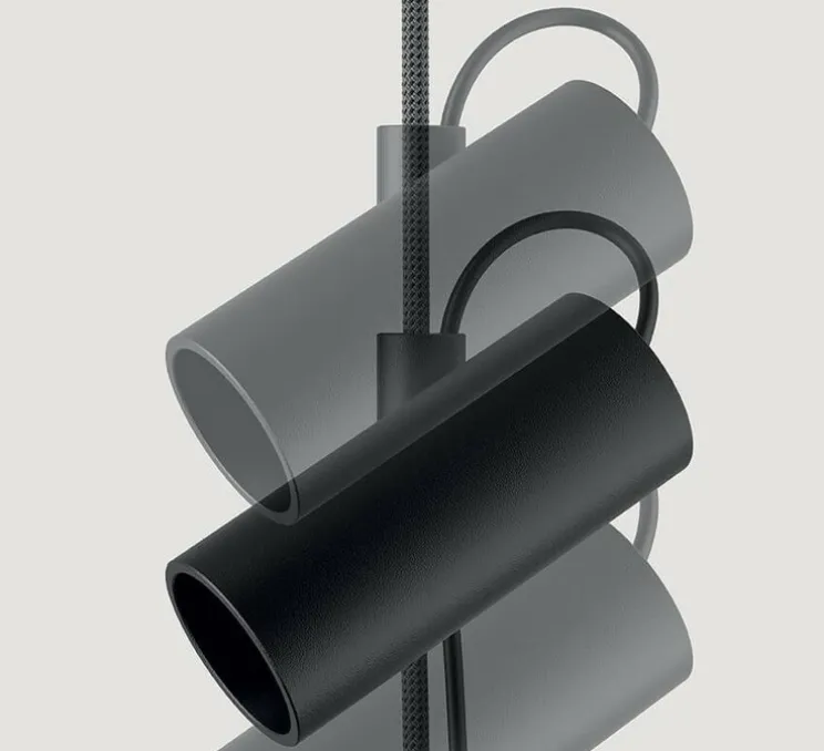 Lampadaire suspendu, Cima, noir, or mat, Ø6cm, H34cm - Lodes