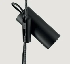 Lampadaire suspendu, Cima, noir, or mat, Ø6cm, H34cm - Lodes