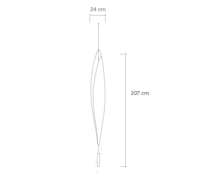 Lampadaire suspendu, ENVOL, blanc, H198cm - Celine-Wright