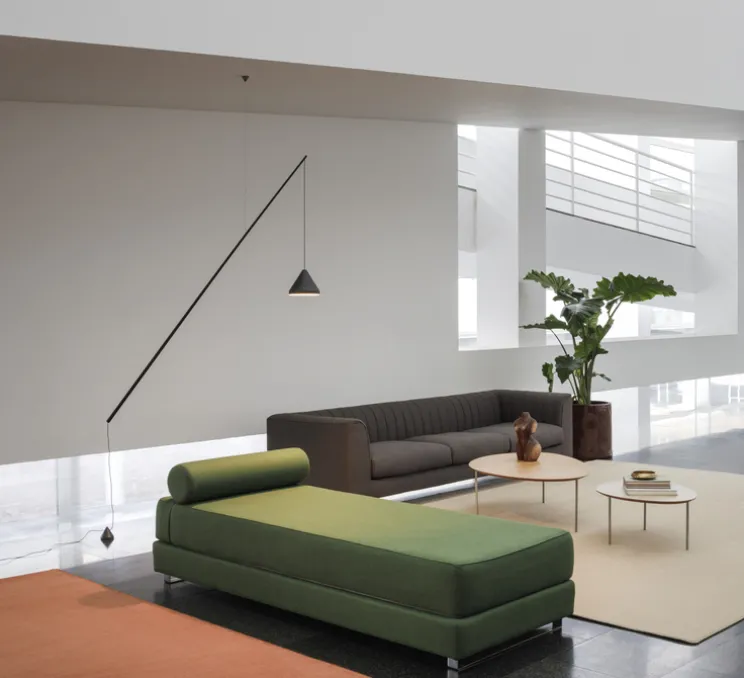 Lampadaire suspendu, North 5666, noir, LED, dim, 2700K, 1041 lm, L16cm, H208cm - Vibia