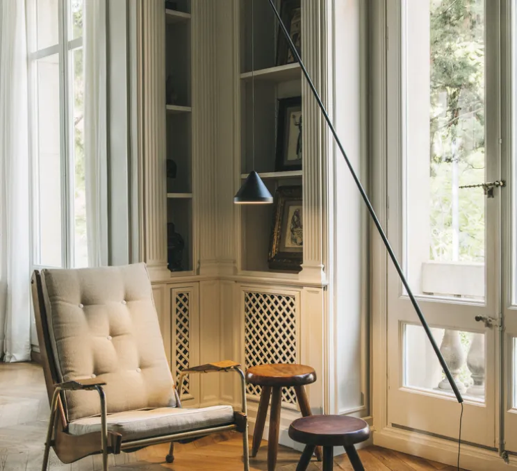 Lampadaire suspendu, North 5666, noir, LED, dim, 2700K, 1041 lm, L16cm, H208cm - Vibia