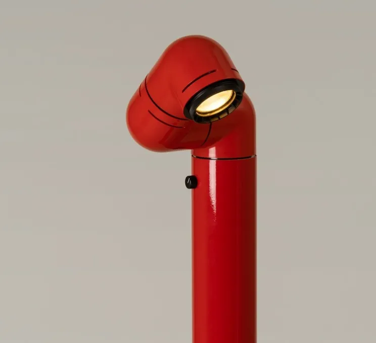 Lampadaire, Tatu Alto, rouge, LED, dim, 2700K, 171 lm, L26cm, H116cm - Santa & Cole