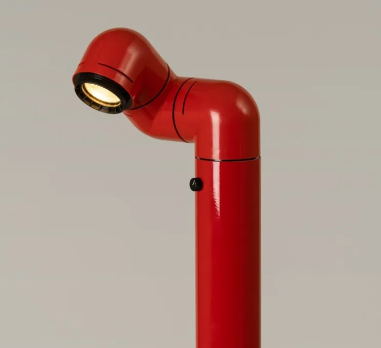 Lampadaire, Tatu Alto, rouge, LED, dim, 2700K, 171 lm, L26cm, H116cm - Santa & Cole