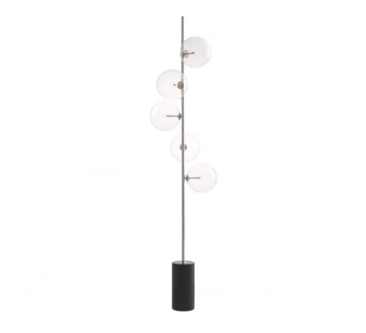 Lampadaire, Tempo, nickel, marbre noir, Ø44cm, H190cm - Eichholtz