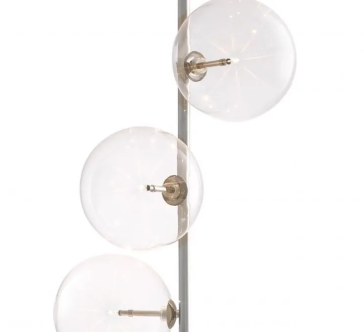 Lampadaire, Tempo, nickel, marbre noir, Ø44cm, H190cm - Eichholtz