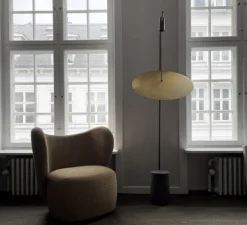 Lampadaire*101 Copenhagen Lampadaire, The Moon , , L60cm, H188cm - Laiton, marbre