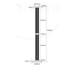 Lampadaire*Elements lighting Lampadaire, Tiffany, , LED, dim, 2700K, 2475 lm, Ø25cm, H149,2cm - rose spinelle