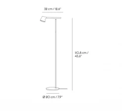 Lampadaire*Muuto Lampadaire, Tip, , LED, 2700K, 330lm, L20cm, H110,8cm - gris