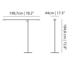 Lampadaire, T-Lamp, marron et marbre blanc, LED, 2700K, 1150lm, L198,7cm, H184,8cm - Moooi