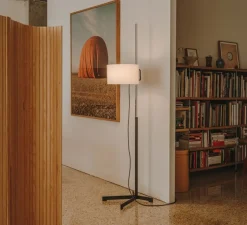 Lampadaire*Santa & Cole Lampadaire, TMC, , L38cm, H171cm - chrome, noir et blanc