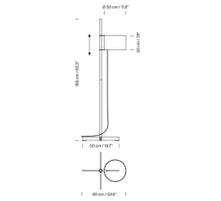 Lampadaire*Santa & Cole Lampadaire, TMM, , Ø60cm, H166cm - chêne noir, abat-jour blanc