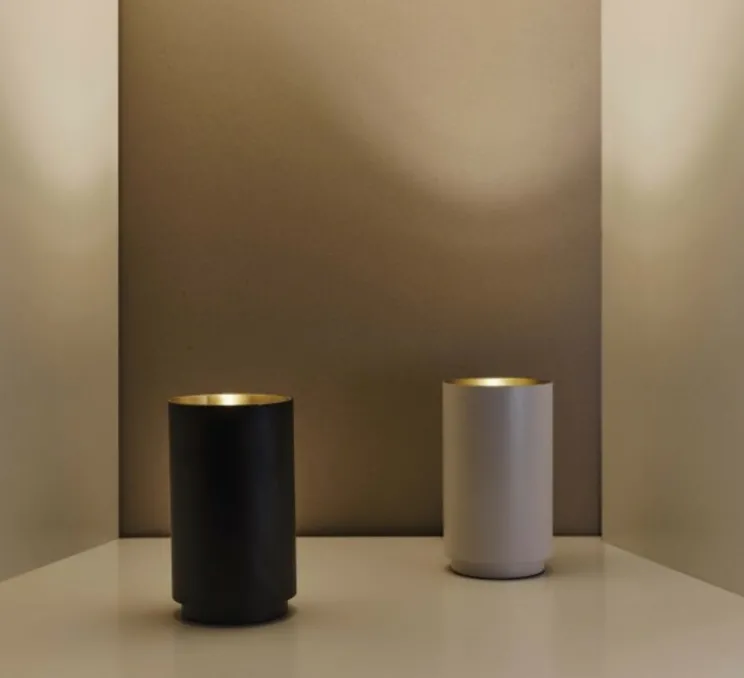 Lampadaire, Tobo Floor, blanc, laiton, Ø14cm, H24cm - DCW éditions Paris