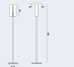 Lampadaire*Rotaliana Lampadaire, Tobu, , LED, dim, 2700K, 7100 lm, Ø35cm, H195cm - noir